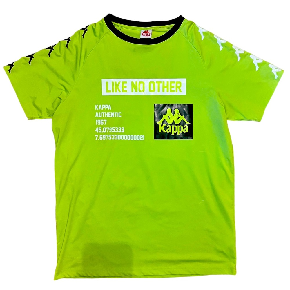 Kappa lime green “like no other” performance t shirt. Lime green & black